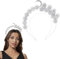 Flayem Silber Halo Haarreif Krone Kristall Haarband Mond Hochzeit Braut Stirnband Für Damen und Mädchen
