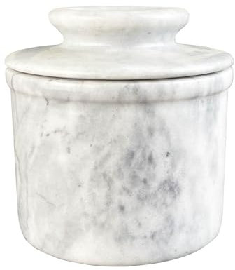 Daszui Butterdose aus Marmor, für die Theke, natürlicher weißer Marmor, Butterbehälter mit Wasserlinie, französische Buttergläser, für die Aufbewahrung von Küchenutensilien.