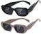 kimorn Rechteck Sonnenbrille für Frauen Männer Trendy Retro Trendy Sonnenbrille 90's Vintage Square Frame (Schwarz+Light Coffee Frame Grey Gläser)