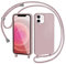 AOMYKE Handyhülle für iPhone 12 / iPhone 12 Pro Hülle mit Band, Handyband iPhone 12 / iPhone 12 Pro Hülle zum Umhängen Schutzhülle mit Kette Kordel Weich TPU Liquid Silikon Case, Pink