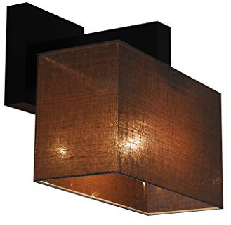 alfalux Wandleuchte Innen Wandlampe Mit Lampenschirm LED Lampe Aus Holz Für Wohnzimmer Schlafzimmer Kinderzimmer Treppenhaus Wandlampen Wandleuchten Braun JK2BRD