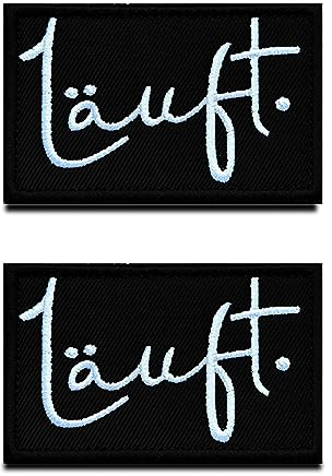 2 Stück LÄUFT Lügen Funny Moral bestickte Taktische Militär Patches Badge Emblem Applikation für Kleidung Uniform Militärjacken Mützen Rucksäcke Biker und Mehr