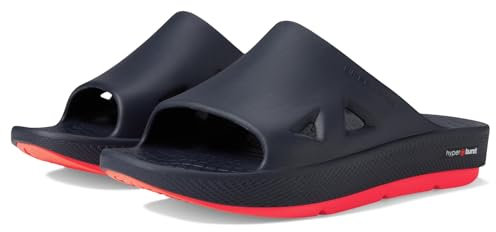 Skechers Men's Go Recover Refresh Dual Density Arch Fit Slide Sandals, Navy/Coral, 8 UK