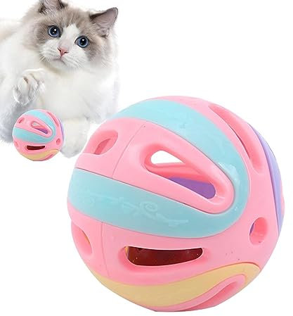 DISPRA Katzenbälle mit Glöckchen, Cat Pounce Jingle Ball – große Rassel für Katzen, interaktives Kätzchen jagt Spielzeug, kleine Kugeln, für Haustiere