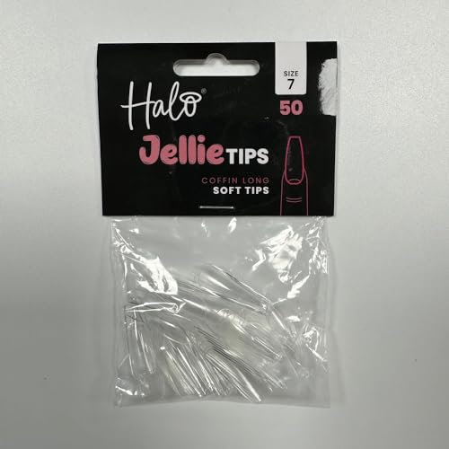 Halo Jellie Nail Tips Coffin LONG Size 7 (Pack of 50)