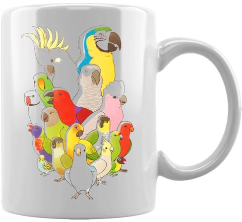 Fête des perroquets Tasse en Céramique Blanche De Bureau Tasse Thé Café à La Maison Ceramic White Mug