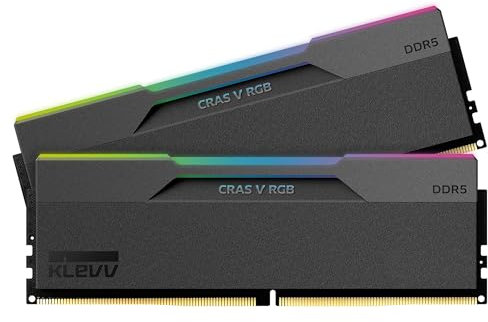 KLEVV CRAS V RGB DDR5 64GB (2x32GB) 6400MHz CL32 1.35V Gaming Desktop Ram Memory SK Hynix Chip XMP 3.0 / AMD EXPO Ready - Black (KD5BGUA80-64A320G)