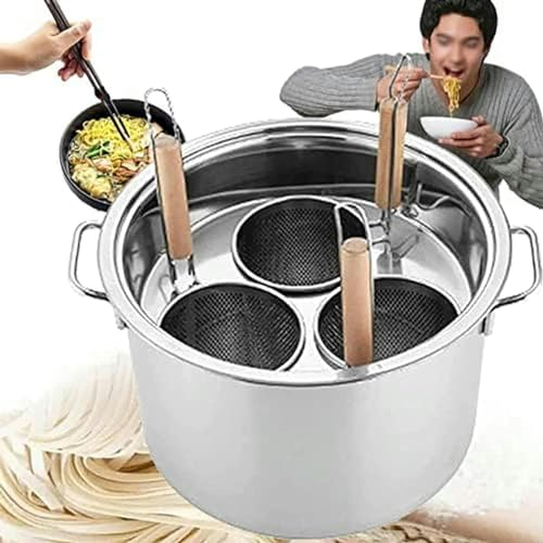 Generic Cooking Pot, Multi-Functional Cooking Pot Cooking Pot Commercial Pasta Cooker Set, Multifunctional Pasta Cooker With Divider And Colander Strainer, Stainless Steel Stock Pot,Or Home Kitchen