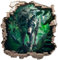 Samunshi® Wanddeko Wandriss mit Wolf in Wald Fenster in andere Welt Portal Wallart Wandtattoo für Wohnzimmer Küche Wandaufkleber Wandsticker 70x70cm