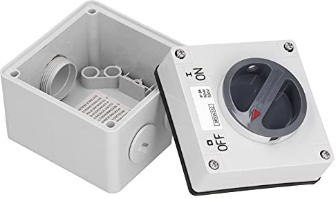 Tbest Dimmer, Presa per Interruttore Impermeabile per Esterni Isolamento Antipolvere Pulsanti On-off Rotanti Indicatori 500 V (3P32A)