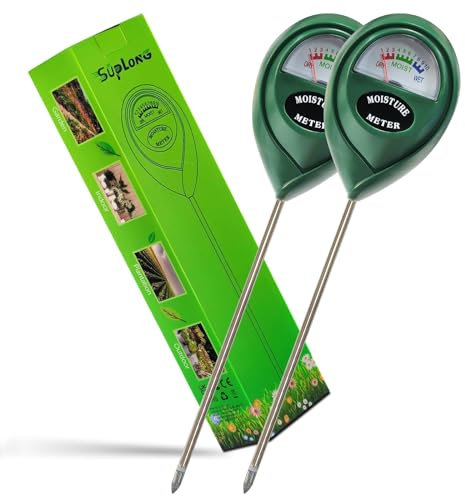 Suplong Feuchtigkeitsmesser für Pflanzen - Präzises Boden Feuchtemesser für Garten, Innen & Außen Pflanzen, Rasen, Bauernhof - Keine Batterie Erforderlich (Grün/Grün)