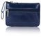 PLABBDPL Echt Leder Auto-Schlüssel Herren Schlüsseletui, Damen Keyring Kartenfach Geldfach,Hochwertig Design Schlüsselanhänger Mäppchen, 1 Pcs, Blau