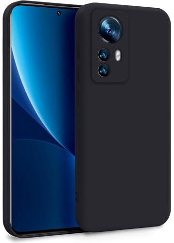 Posdou Hülle für Xiaomi 12 Pro Handyhülle, Ultradünne Weich TPU Silikon Telefonhülle Kompatible mit Xiaomi Mi 12 Pro, Stoßfest Anti-Scratch Gummi Matt Case Cover Mi 12 Pro Schutzhülle, Schwarz