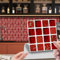 Tile Stickers Red Mosaic Vinyl Waterproof Peel and Stick Tiles Kitchen,Bathroom Tile Stickers,Backsplash for Kitchen,Floor Tiles Self Adhesive,DIY Home Decor 10 PC(15x15cm)