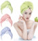 PHOGARY Asciugamano Capelli Turbante Asciugacapelli, 3 Asciugamano Microfibra Capelli Turbante Capelli con Bottone, Asciugamani in Microfibra Ultra Spessi, Asciugamano Capelli Ricci per Donne