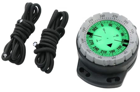 Tauchkompass, Kajak- , wasserdicht, mit Seil – Zubehör zum Tauchen – Unterwasser- für Wassersport mit leuchtendem Zifferblatt