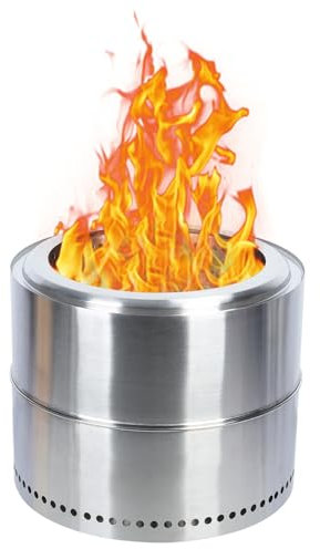 Makamsui Rauchfreie Feuerstelle, Holzfeuerstelle, Grill-Feuerstelle, Edelstahl, tragbarer Outdoor-Kamin mit Aschenbecher, Lagerfeuer Feuerstelle für draußen, Terrasse, Camping, ideal für 3–5 Personen,