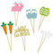 12PCS Glitter Easter Cupcake Toppers - Bunny, Eggs, Carrot & Basket Designs, Food-Safe Cake Decorations for Easter Parties, Spring Baking, Kids Birthday Supplies