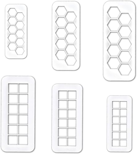 LegendTech-6PCS Square Cookie Cutter Set, Geometric Multi-Cutter for Baking, Square Fondant Cutter, Cookie Cutter, Cutters, Includes 2 Size Biscuit Cutters for Cake Decorating Fondant