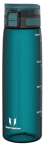 Super Sparrow Water Bottle - 1L - TouchSip Bottle - BPA-Free, Non-Toxic, Eco-Friendly - Straw Tritan Bottles for Sports, Outdoors, Camping, Travel