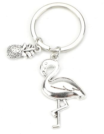 OBEISN Schlüsselanhänger Modern Kreativ Tropisch Flamingo Ananas, Geschenkset Frauen, Geburtstagsgeschenk Freundin, Kleine Aufmerksamkeiten Für Freundin, Schwester Oder Kollegin