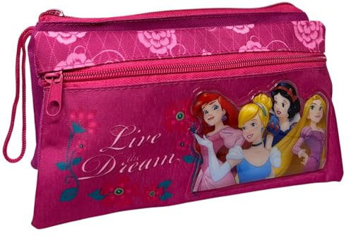 CARTOON Schüleretui mit 3 Fächern, mit mehreren Fächern, Schreibwaren, Organizer, Stifteköcher, prinzessinnen, Taschen-Organizer