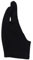 ARTSEWPLY 2pcs Two Finger Curved Drawing Glove for Artists Anti-fouling Sketch Gloves Breathable Spandex Material for Tablet and Graphic Displays Black
