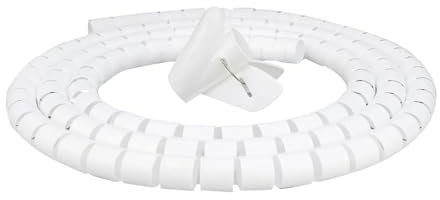 Spiral Cable Wrap,Spiral Wrap 2 Meter Wire Storage Tube Clips Cord Sleeve Organizer Device Cable Pipe Wrap Protector, Flexible Spiral Management(White)