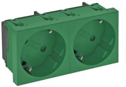 OBO Bettermann Vertr Steckdose 33 Grad, 2-fach Schutzkontakt STD-D3S MZGN2
