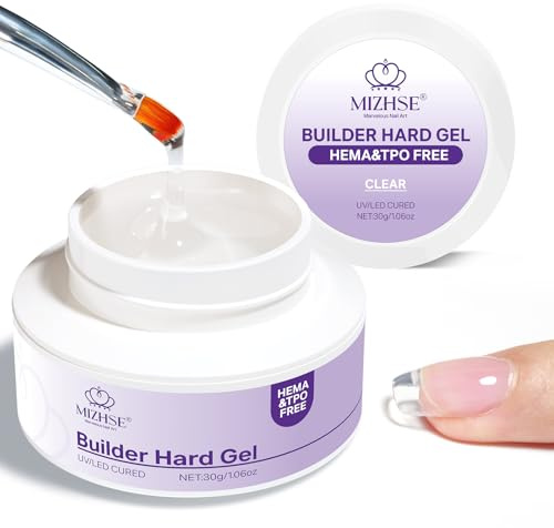 MIZHSE Gel de Construction pour Ongles sans HEMA sans TPO, Transparent, 30g | Gel builder pour ongles, Gel de construction, Extension d'ongle, pour Maison et Salon