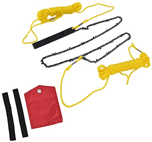 HERCHR Hand-Reißverschlusssäge, 48 Zoll, 63 Zähne, Baum-Handseil-Kettensäge, hohe Härte, komfortabler Griff, zusammenklappbare Taschen-Kettensägen-Werkzeuge für das Schneiden von Bäumen