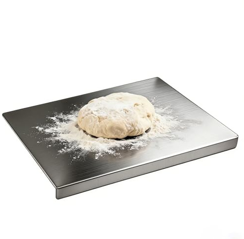 Schneidebrett Edelstahl 30 x 40 cm Mit Anschlagkante: Dünne Und Leichte Stainless Steel Cutting Board Als Hygienische Arbeitsplatte Und Knetbrett für Küche Bar Restaurant Backen Und Kneten