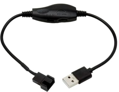 DC 5V Step up zu 12V USB Fan Controller, mit Schalter und Drehzahlregler | für 3/4 polige Lüfteranschlüsse, 12V USB 2 polig Fan Speed Controller Governor mit Schalter, für 3/4 polige Lüfteranschlüsse