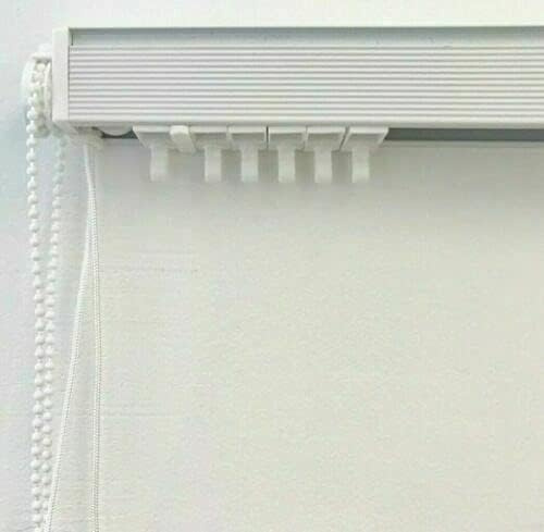 Vertical Blind Headrail Track Made to Measure | White Aluminium Blind Track Replacement | Smooth Glide Rail System for Vertical Blinds | Custom Size Window Blind Track for 89mm(3.5) Slats