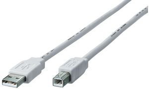 USB-Kabel Equip Anschl. AB St/St 1.0m transparent Silber [PC]