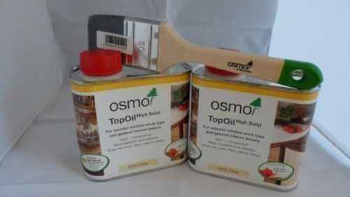 Osmo Huile pour plan de travail de cuisine 3058=2 boîtes + brosse 50mm
