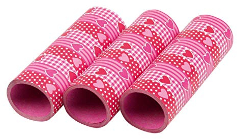 Amscan 350236 - Luftschlangen Herzen, 3 Rollen mit jeweils 9 Röhrchen, Dekoration, Mottoparty, Karneval, Valentinstag