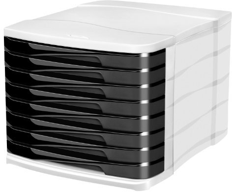 CEP 1003980161 398 eo Schubladenbox mit 8 Schüben Hellgrau/Schwarz