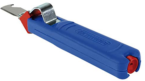 REV Abisolierer, Kabelentmantler mit Hakenklinge für Rundkabel mit Ø 4-28mm, blau