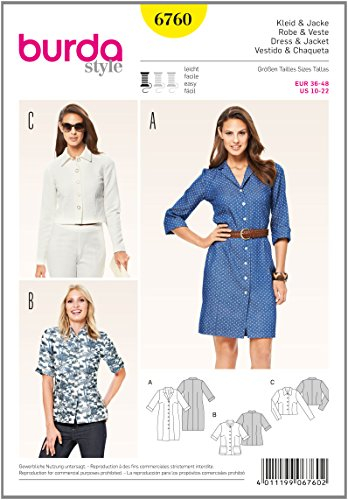 Burda Style Schnittmuster B6760 Damenkleider