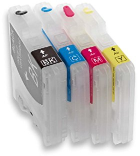 vhbw 4er-Pack Refill Tintenpatrone kompatibel mit Brother DCP-6690CW | DCP-585CW, DCP-535CN Drucker, CISS (Kompatibel), Leer Mehrfarbig
