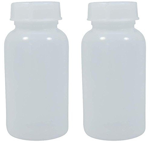 mikken - 2 botellas de boca ancha de 500 ml con tapón de rosca, botellas de farmacia, botellas de laboratorio, botella de medicamentos, bote de plástico, de plástico (PE-LD), sin BPA