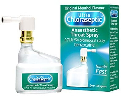 Ultra Chloraseptic Anaesthetic Sore Throat Spray, 15ml, Original Menthol Flavour, fast acting relief for sore throat pain