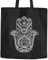Jutebeutel Hamsa Fatimas Hand Hand der Fatima Boho Bohamian Baumwolltasche Stoffbeutel Autiga® schwarz unisize