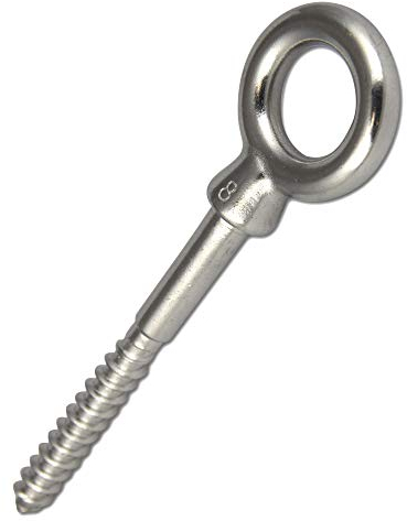 PROTECH 25 Stück Augbolzen M5 rostfreier Ringschraube mit Holzgewinde 5x50 Ringbolzen Augenschraube Edelstahl A4