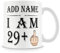 30th Birthday Gift - Personalised Mug/Cup - Add Name - 29+1 Years Middle Finger – Funny Rude Joke Birthday Celebration Cup - Dishwasher Microwave Safe -.Best Gift for Mum, Dad, Teacher or Anyone