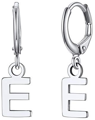 ChicSilver Silber Damen Buchstabe Ohrringe Creolen Hoop Ohrstecker mit Geschenkebox für Party