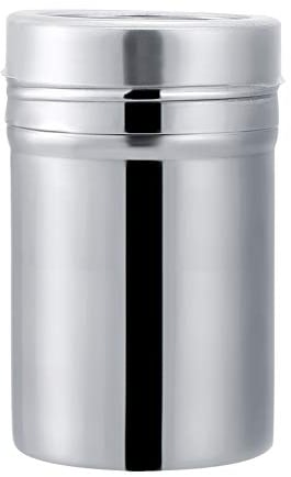 Haofy 1 Pcs Stainless Steel Spice Jar, Reusable Seasoning Container, Kitchen Season Salt Bottle Can, Coffee Cocoa Suger Powder Shaker Mug with Lid (L)