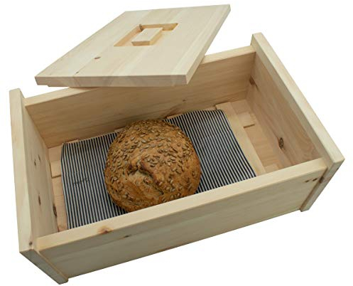 4betterdays.com NATURlich leben! Hochwertige Brotdose aus massivem Zirbenholz - 35x25x16 cm - Brotkasten mit abnehmbarem Deckel inkl. Gitter & Bienenwachstuch - Handarbeit aus Österreich