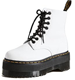Dr. Martens 8 Eye Boot, Stivaletti Donna, Bianco(Optical White Pisa), 39 EU